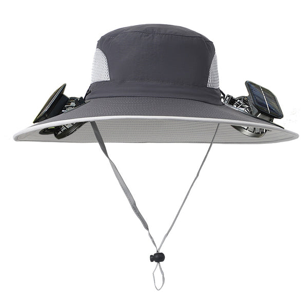 Double Fan Solar Rechargeable Sun Hat