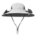 Double Fan Solar Rechargeable Sun Hat