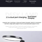 Adjustable Full Spectrum LED Desk Lamp with USB Charging